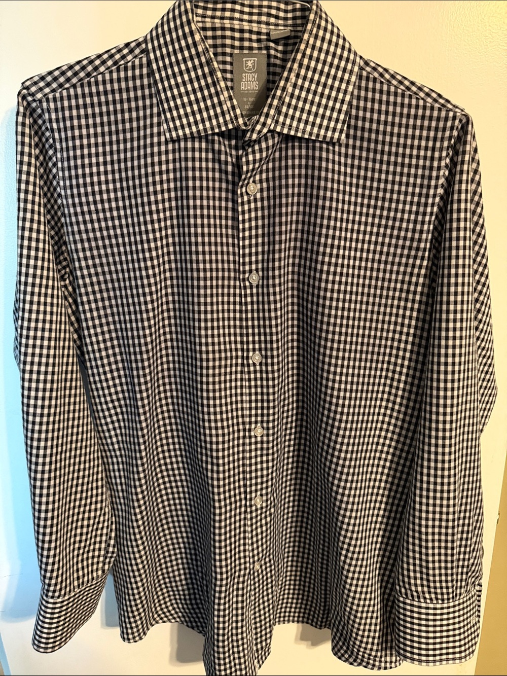 Stacy Adams Black & White Gingham Button-Down Shirt